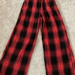 Girls Red and Black Plaid Pajama Pants